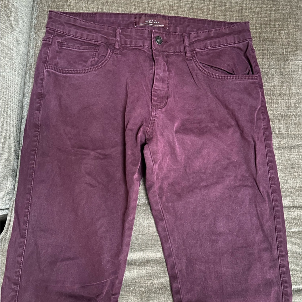Zara Man Burgundy Red Pants - Picture 4 of 5